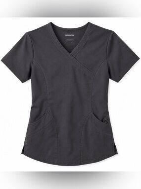 SCRUBSTAR DARK GRAY SHORT SLEEVE SCRUB TOP